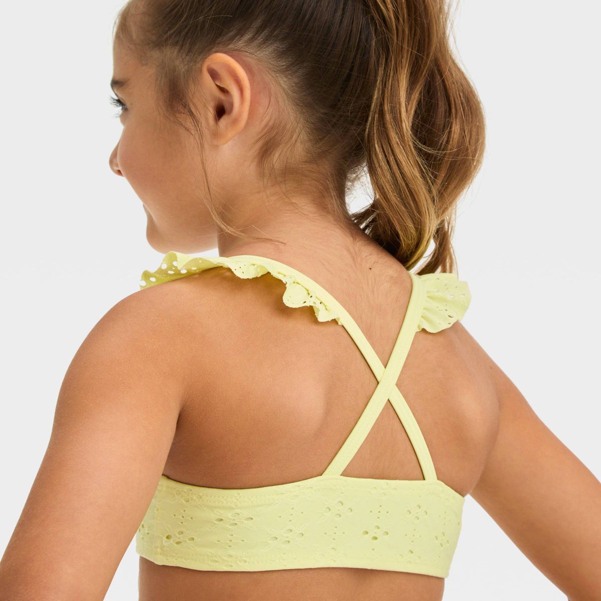 Toddler Girls' Eyelet Ruffle Bikini Set - Cat & Jack™ Yellow | Target
