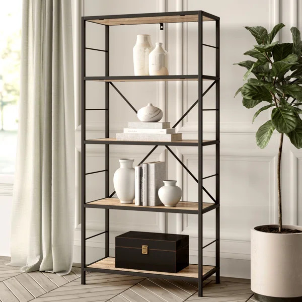 Macon 63" H x 29.88" W Metal Etagere Bookcase | Wayfair North America