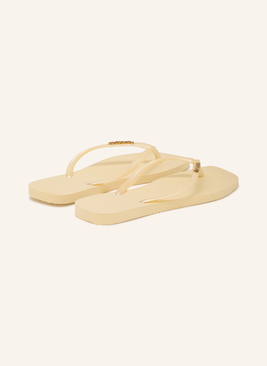 havaianas Zehentrenner SLIM SQUARE LOGO METALLIC in hellgelb | Breuninger (DACH)