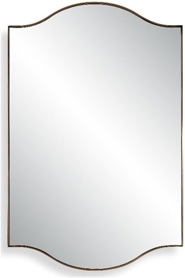 Amazon.com: BOWERY HILL Contemporary Glass Mirror, 34" H x 22" W x 1.5" D, Iron Frame with Brushe... | Amazon (US)
