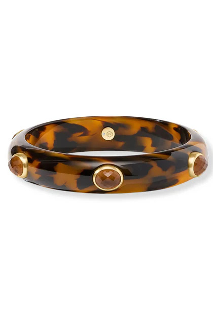 Julie Vos Carnaby Tortoiseshell Stone Bangle Bracelet | The Willow Tree