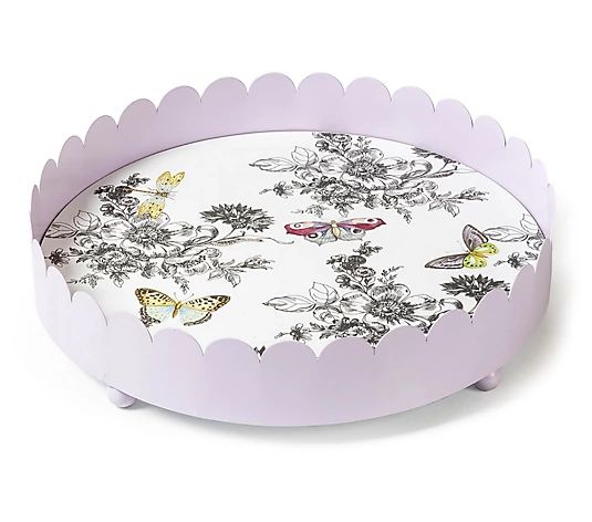MacKenzie-Childs Butterfly Toile Tray - QVC.com | QVC