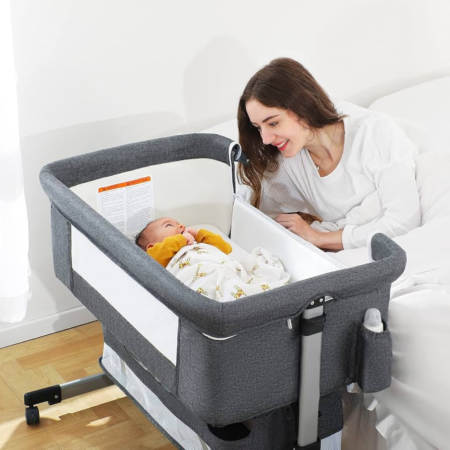 Ihoming Baby Bassinet Bedside Sleeper, Baby Bed Side Crib with Storage Basket, Easy Folding Bassi... | Amazon (US)