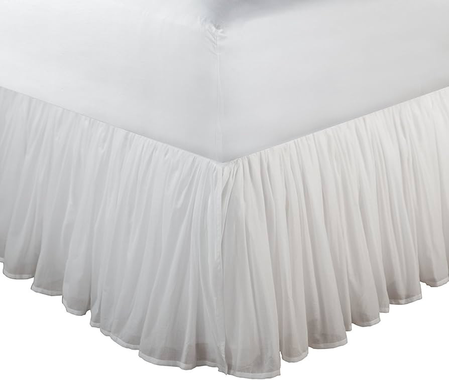Greenland Home Cotton Voile Dust Ruffle, 15-inch L, White | Amazon (US)