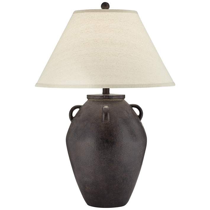 Ria Black Terracotta Jug Table Lamp | Lamps Plus