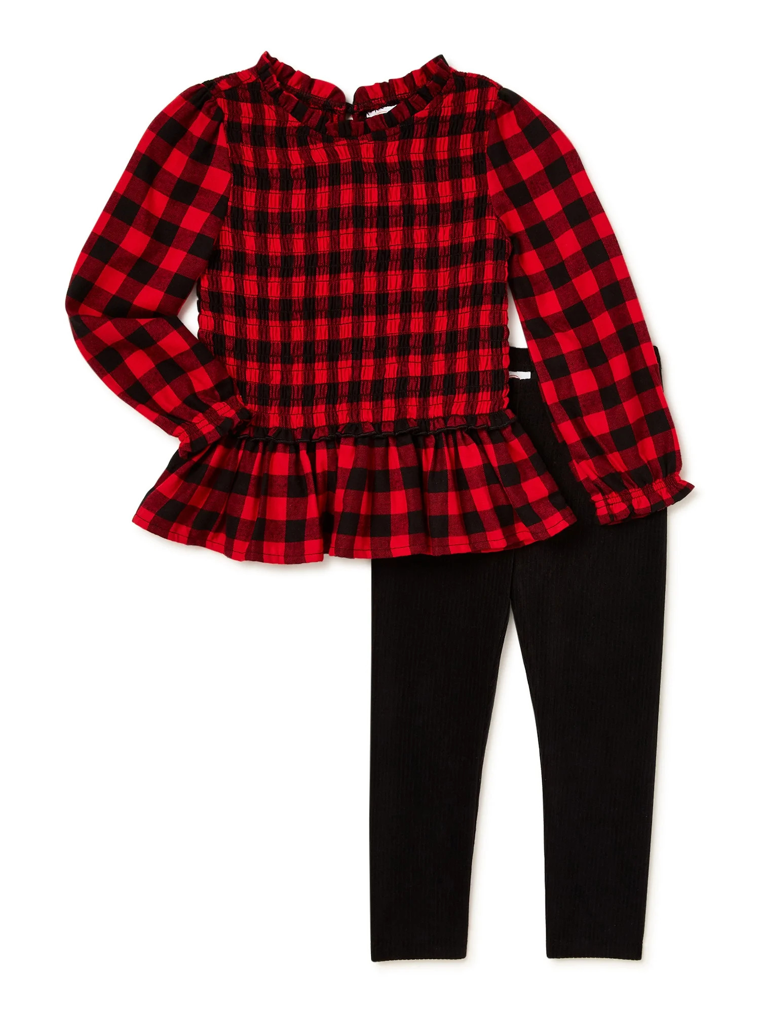 Wonder Nation Baby and Toddler Girls Top and Leggings Set, 2-Piece, Sizes 12M-5T | Walmart (US)