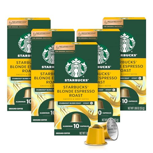Starbucks by Nespresso Original Line Blonde Roast Espresso 50-count Espresso Pods | Amazon (US)