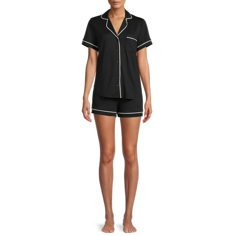 Secret Treasures Women's and Women's Plus Size Top and Shorts Pajama Set, 2-Piece | Walmart (US)