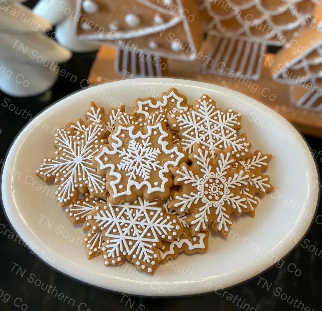 BEST SELLER! Set of 5/10/15/20 Neutral Faux | Fake | Gingerbread Snowflake Cookies for Display | ... | Etsy (US)