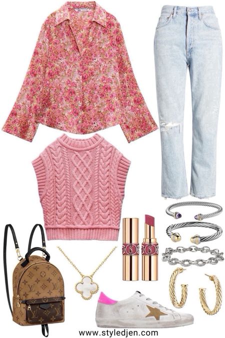 Winery outfit - cable sweater vest, agolde jeans, golden goose sneakers, Zara blouse








#LTKSeasonal #LTKStyleTip #LTKFindsUnder100