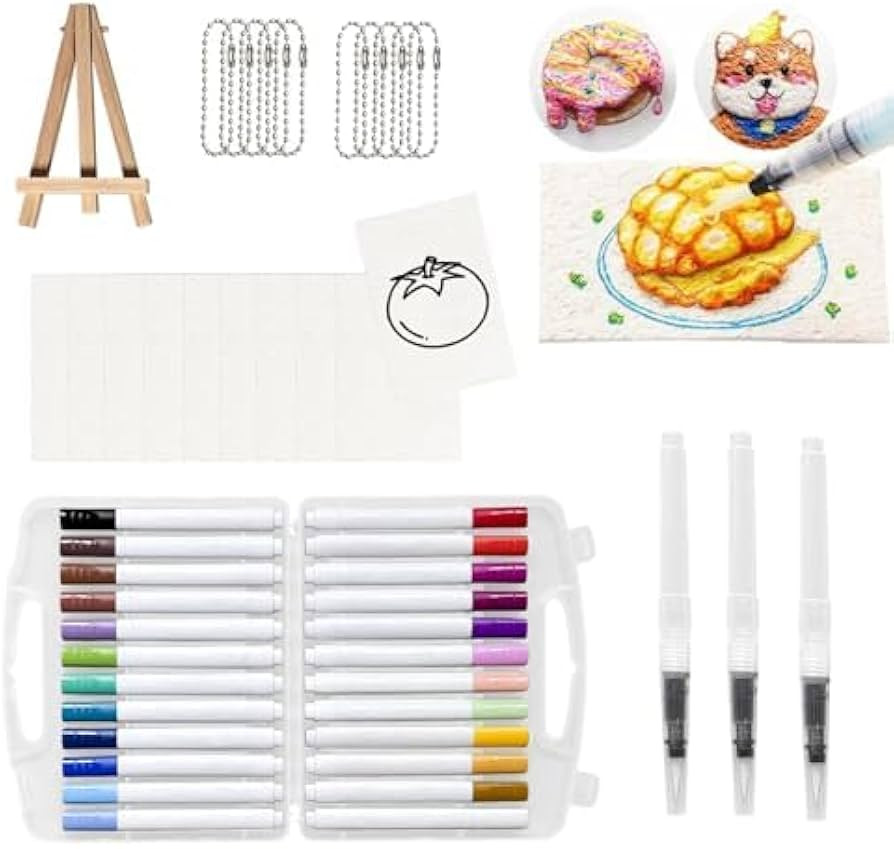 Magic Foam Texture Painting Kit, Including Foam Texture Paper, 24 Colors Brush Tip Acrylic Paint ... | Amazon (US)