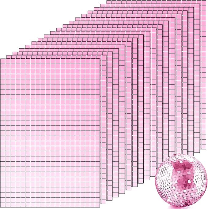 10800 Pcs Self Adhesive Mirrors Mosaic Tiles Glass Square Mirror Tiles Disco Ball Mirror Stickers... | Amazon (US)