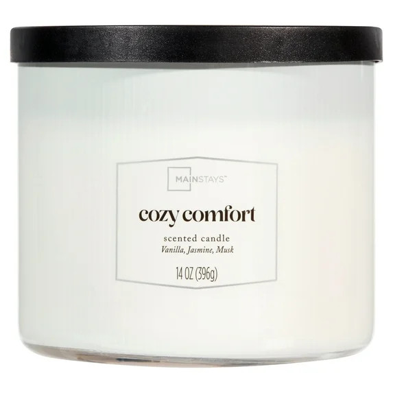 Mainstays 3-Wick Textured Wrapped Cozy Comfort Scented Candle, 14 oz | Walmart (US)
