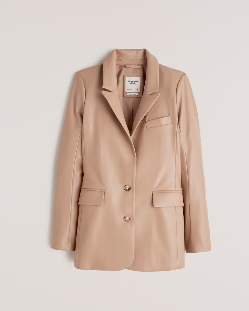 Vegan Leather Blazer | Abercrombie & Fitch (US)