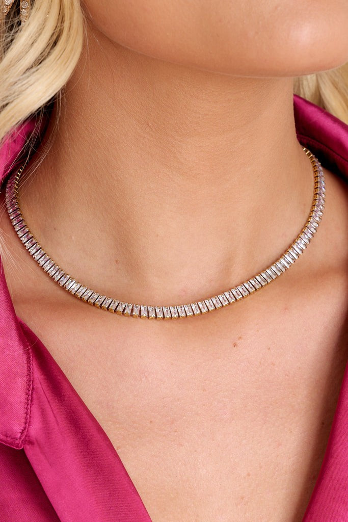 Candybar Gold Necklace | Red Dress 