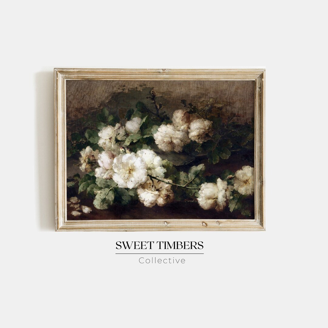 Dark Moody Peonies Painting Vintage Flowers Still Life Print Downloadable Digital Art Print 37 - ... | Etsy (US)