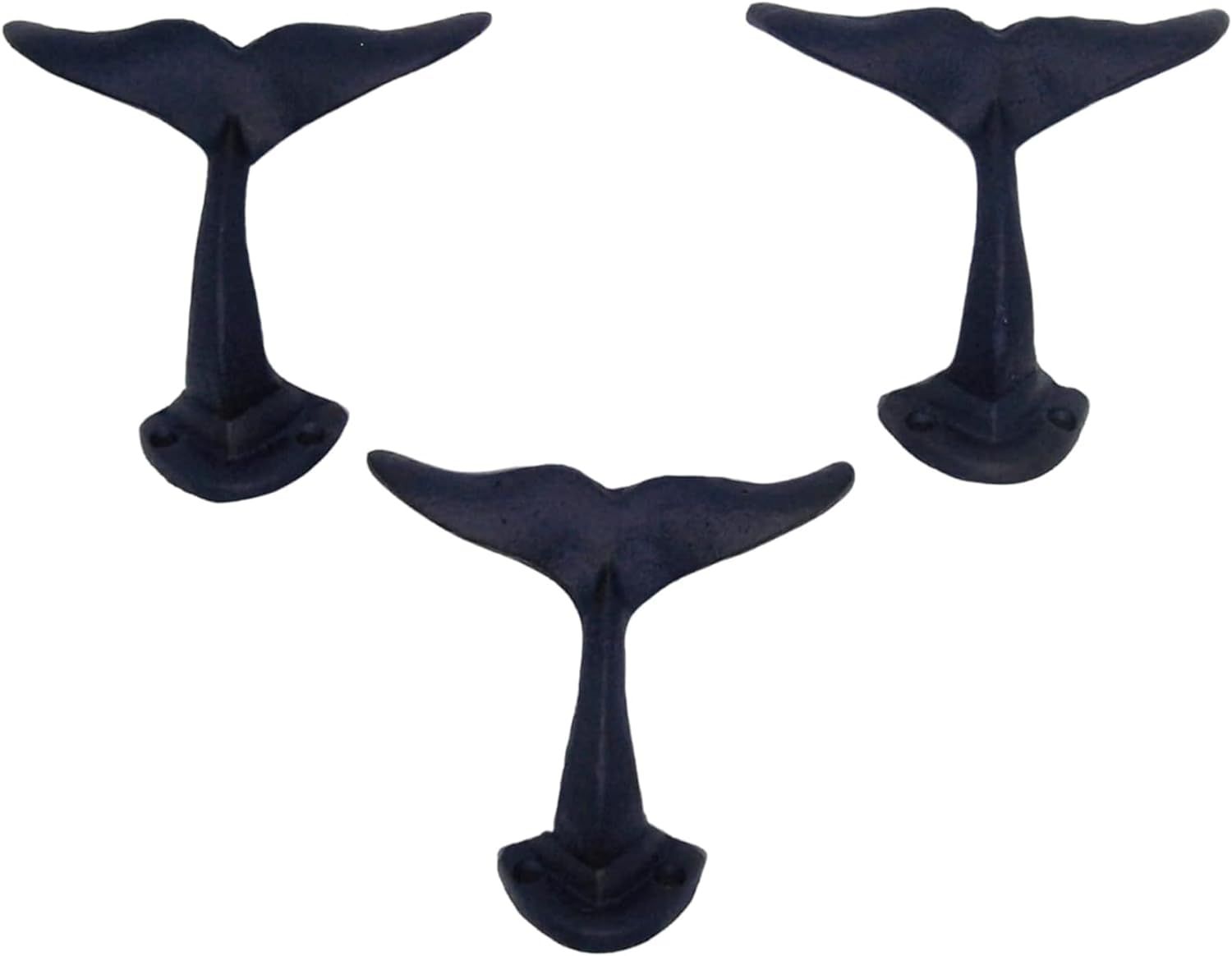 Navy Blue Whale Tail Cast Iron Wall Hooks, Wall Mounted for Hanging Coats, Purses, Towels, Hats, ... | Amazon (US)