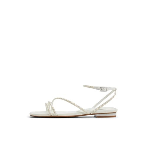 Aldo Women's Marjorie Flat Sandals, White, 10 | Amazon (US)