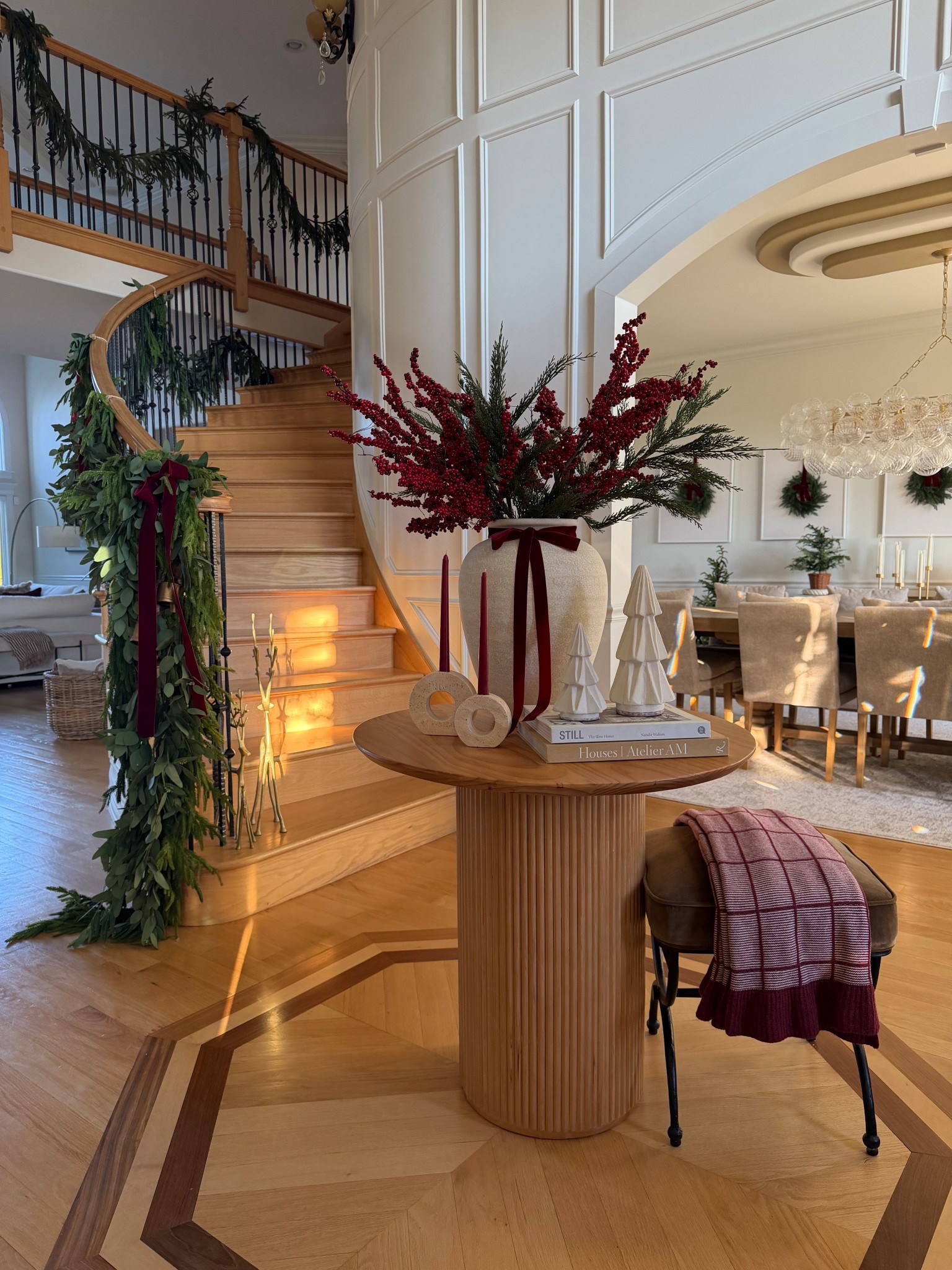 Holiday foyer views! Loving the classic look of red and the way it brings out warmth! 

#LTKHome #LTKGiftGuide #LTKHoliday