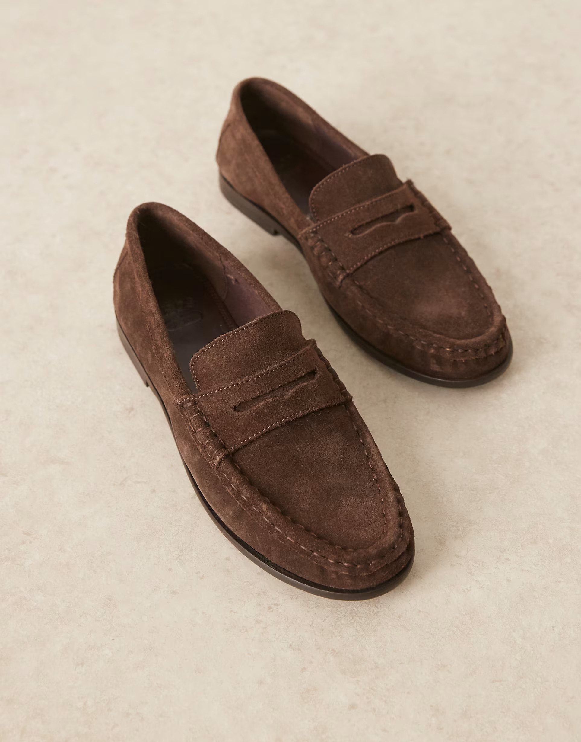 ASOS DESIGN Mayfair premium ruched loafers in  brown suede | ASOS (Global)