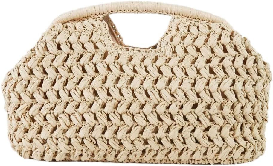Large Straw Clutch Bag for Women Summer Satchel Purse Fashion Woven Top Hanlde Handbags for Beach... | Amazon (US)