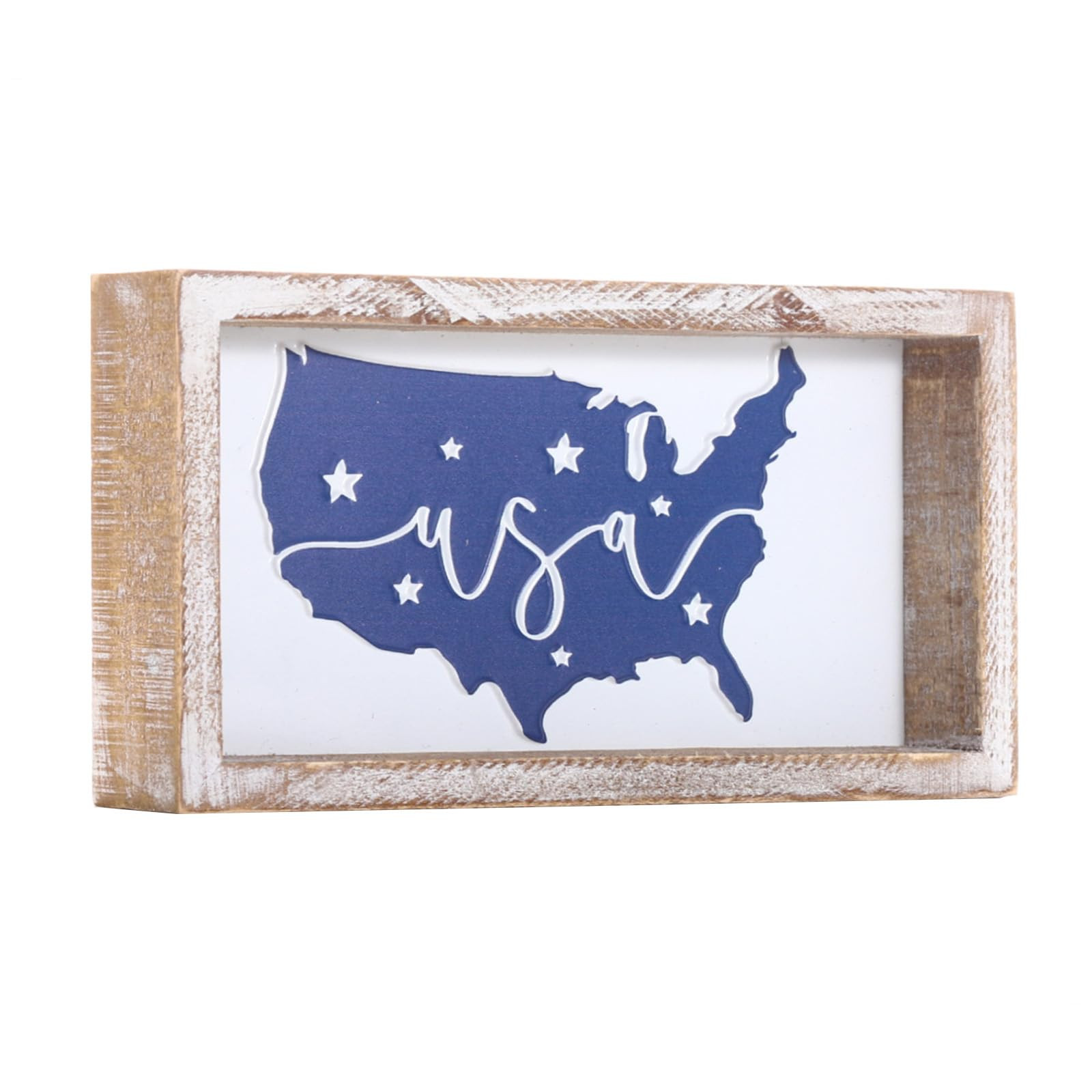 FESTWIND Farmhouse USA Map Wooden Sign, Patriotic 4th of July Decorations for Home, Rustic Fourth... | Amazon (US)