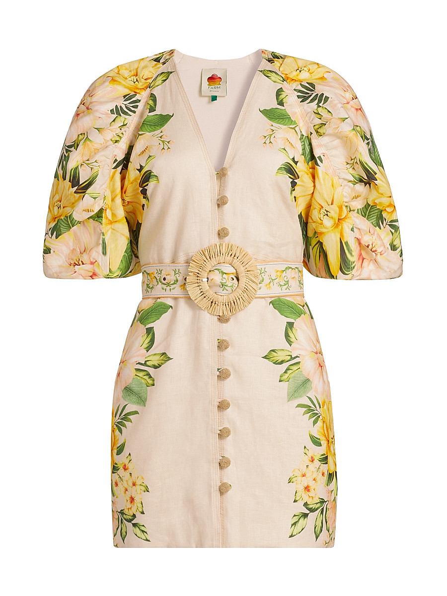 Women's Garden Cascade Sand Minidress - Sand - Size XS | Saks Fifth Avenue
