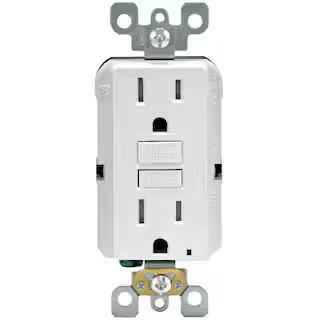 15 Amp 125-Volt Duplex SmarTest Self-Test SmartlockPro Tamper Resistant GFCI Outlet, White GFTR1-... | The Home Depot