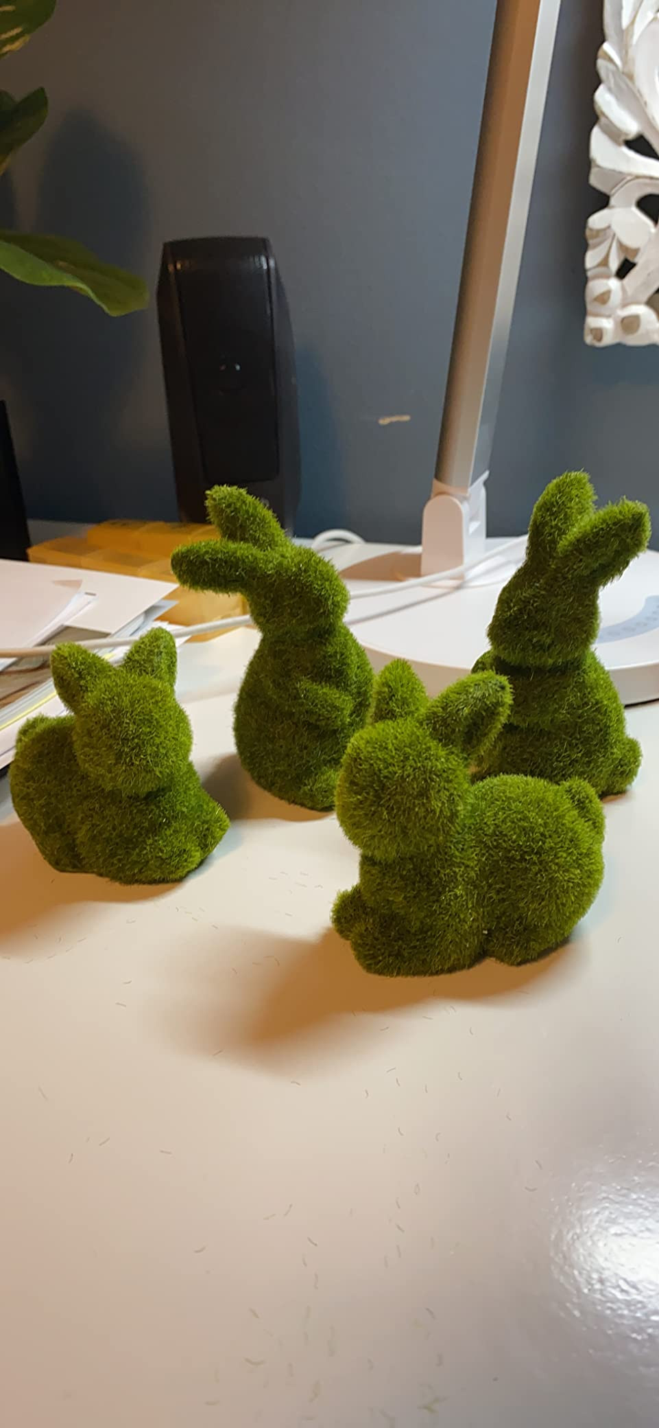 Gift Boutique 4 Green Fuzzy Flocked Bunny Easter Holiday Spring Decor Rabbit Figurines Garden Art... | Amazon (US)