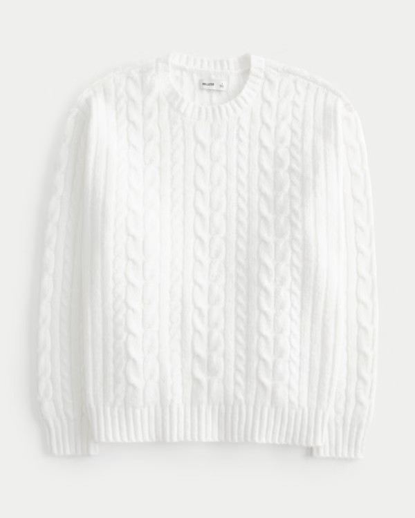 Hollister Comfy Cloud Cable-Knit Crew Sweater | Hollister (US)