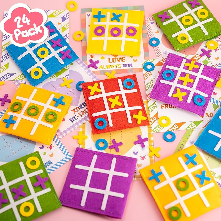 Amazon.com: Valentines Day Gifts for Kids - 24 Pack Valentines Cards with Tic-Tac-Toe Strategic B... | Amazon (US)