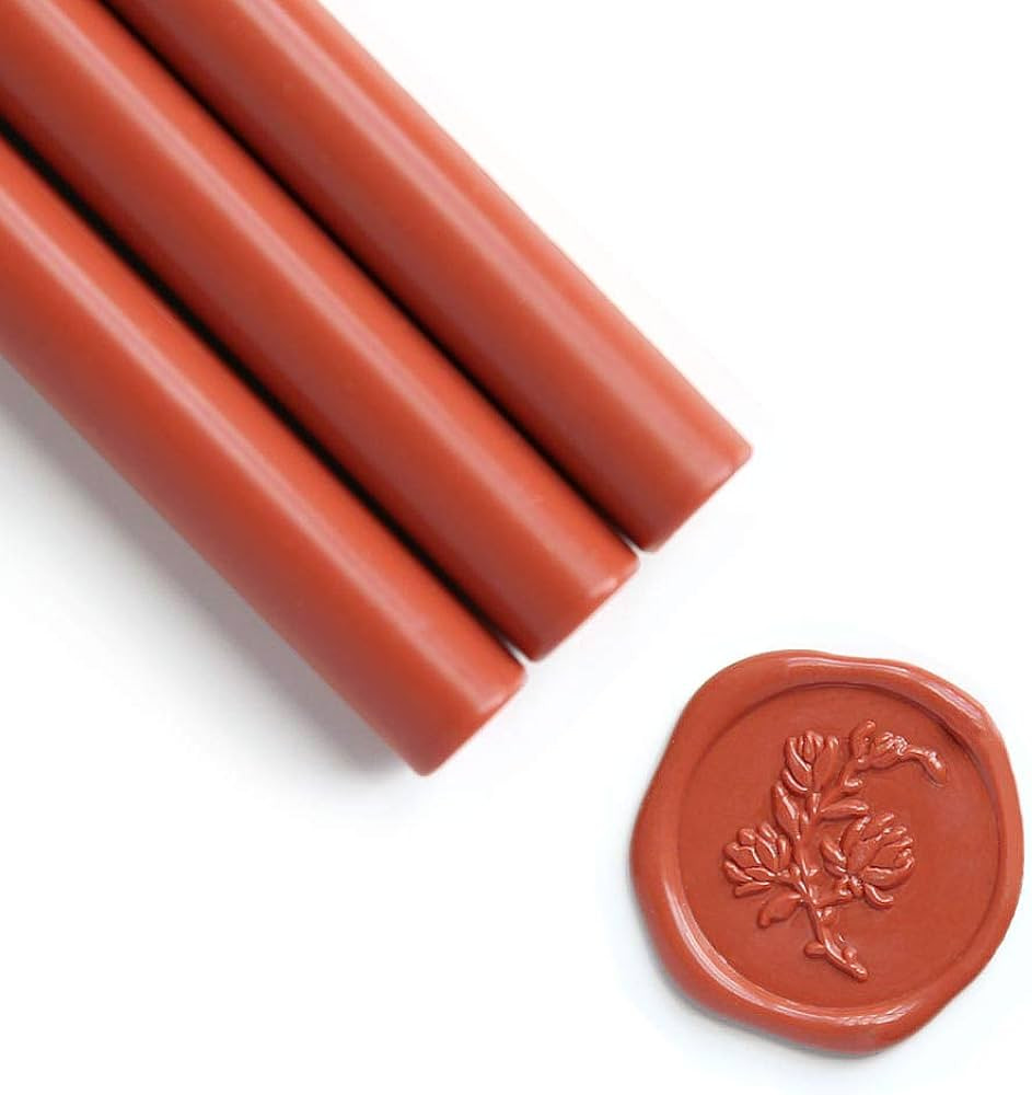 UNIQOOO Mailable Glue Gun Sealing Wax Sticks for Wax Stamp - Terra Cotta Orange, Fall Color Palet... | Amazon (US)