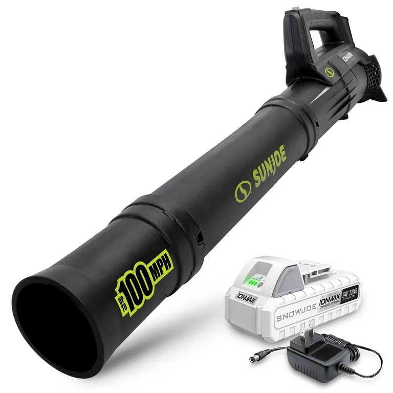 Sun Joe 24V Jet Leaf Blower Cordless Compact Turbine with Battery, Black, 24V-TB-LTE | Walmart (US)