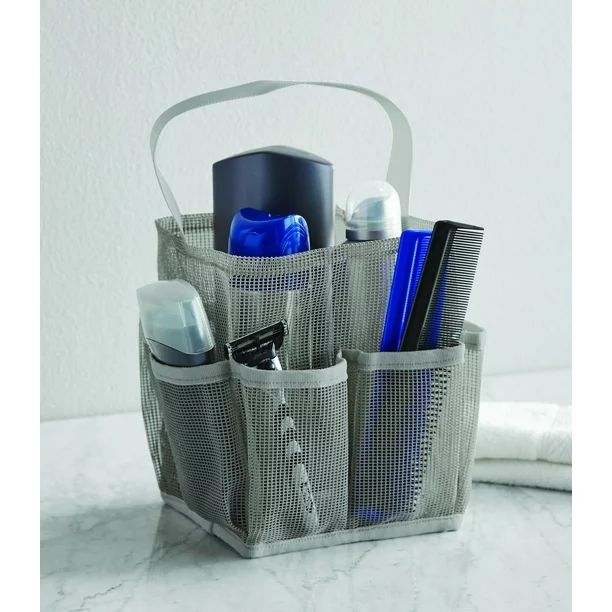 Mainstays Mesh Shower Tote, Soft Silver - Walmart.com | Walmart (US)