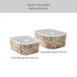 Better Homes & Gardens Edith Vine Floral Stoneware Baking Dish Set with Lids, 4-Piece | Walmart (US)