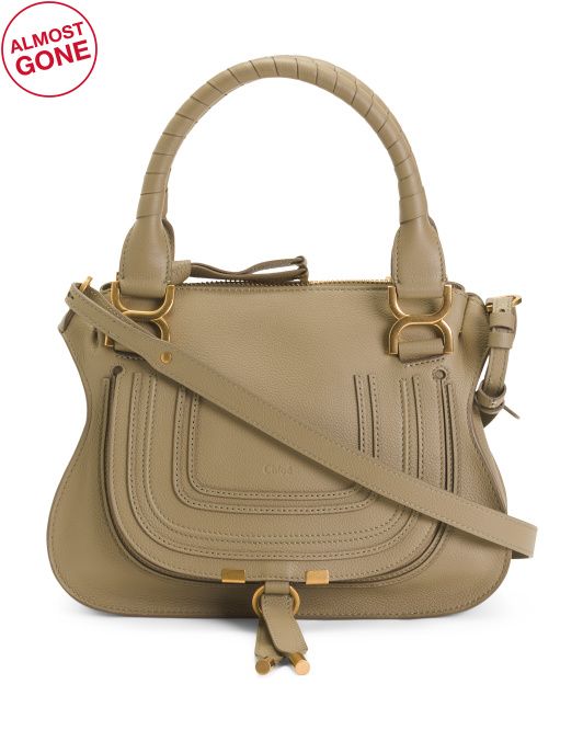 Made In Italy Small Marcie Leather Double Carry Handle Satchel | TJ Maxx