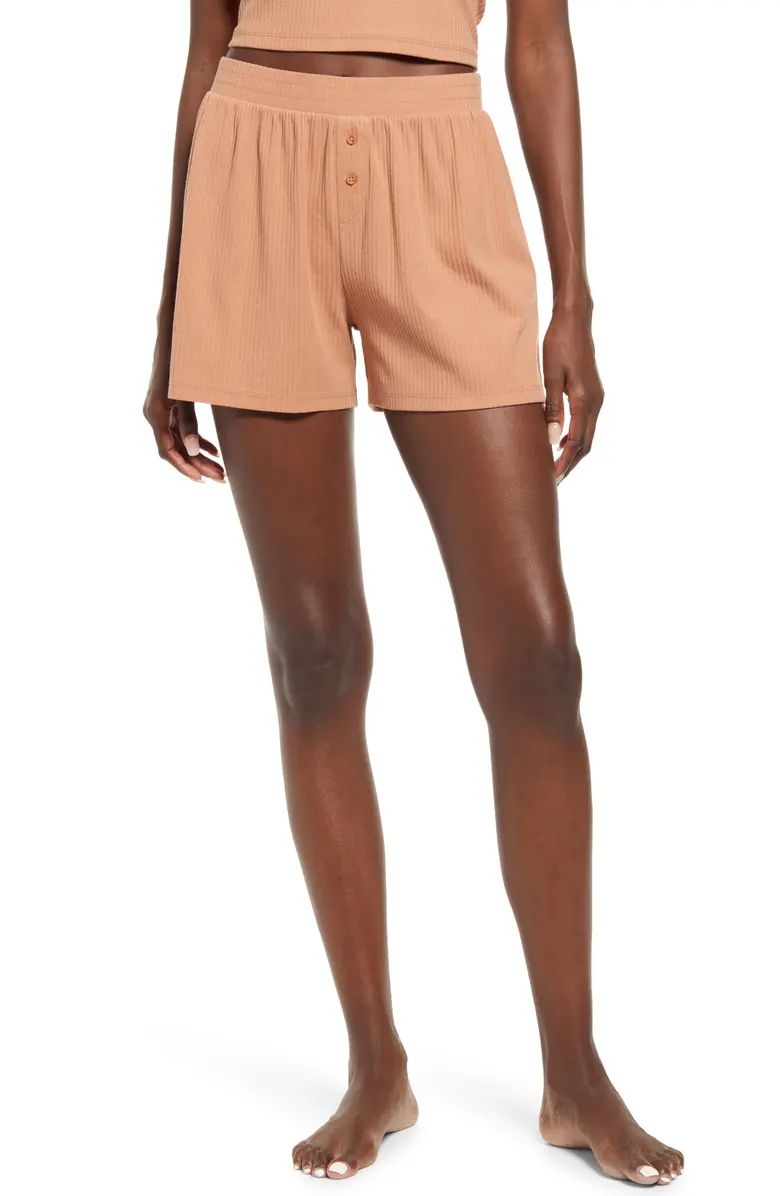 Rib Organic Cotton Blend Sleep Shorts | Nordstrom