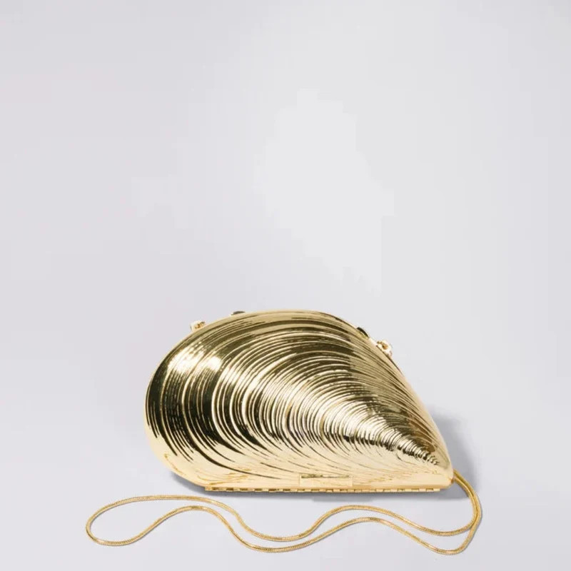 Simkhai Bridget Metal Oyster Shell Clutch - Gold - Gold | Verishop