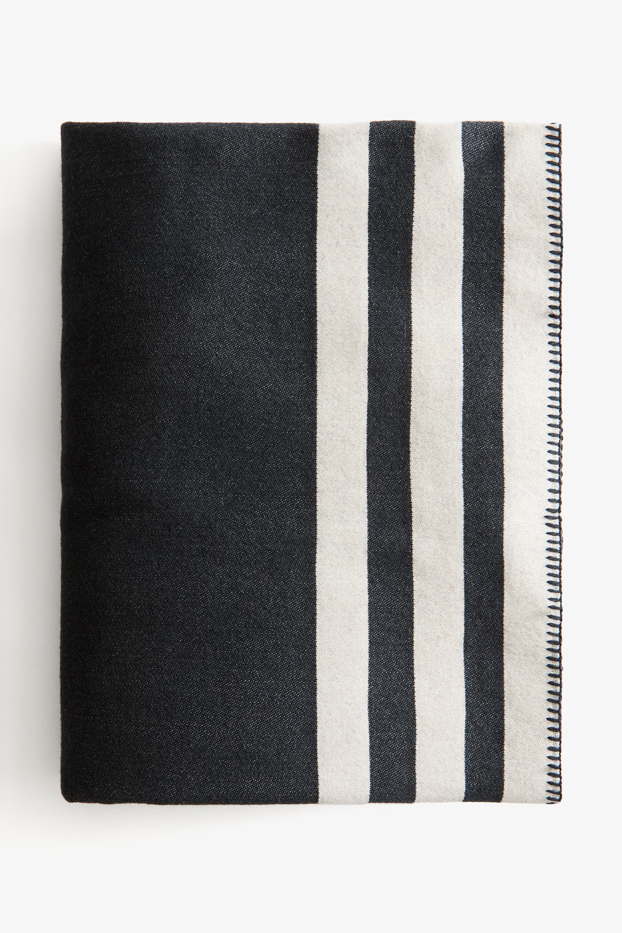 Couvre-lit en laine mélangée - Noir/rayé - Home All | H&M FR | H&M (FR, IT, ES, PT, BE)