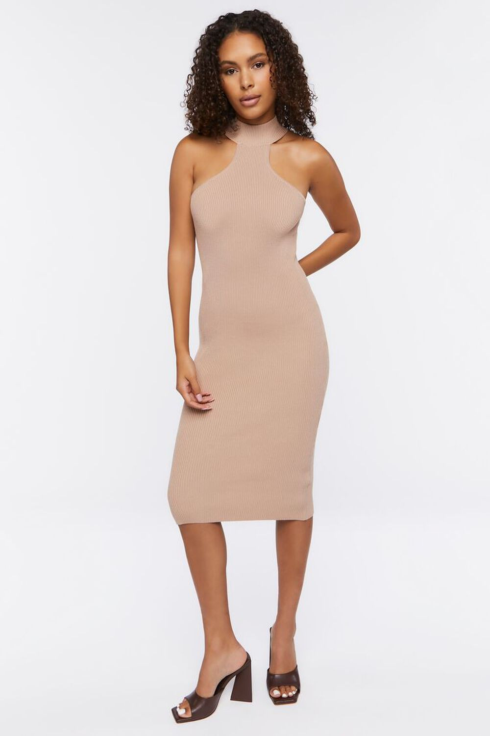 Mock Neck Racerback Midi Dress | Forever 21 | Forever 21 (US)