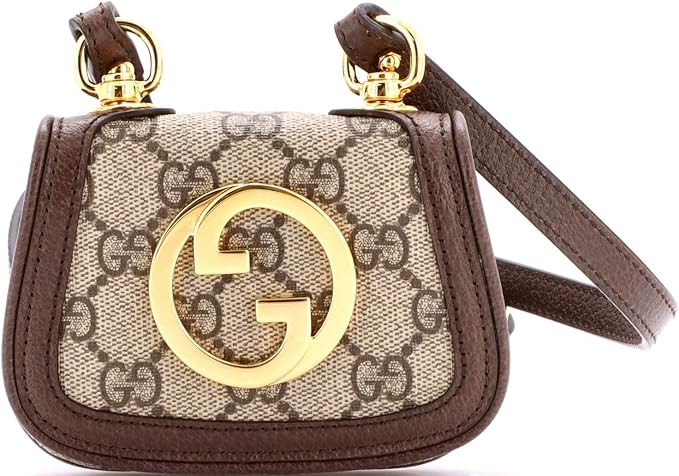 Amazon.com: Gucci, Pre-Loved Blondie NM Card Case Wallet with Strap GG Coated Canvas, Brown : Ama... | Amazon (US)