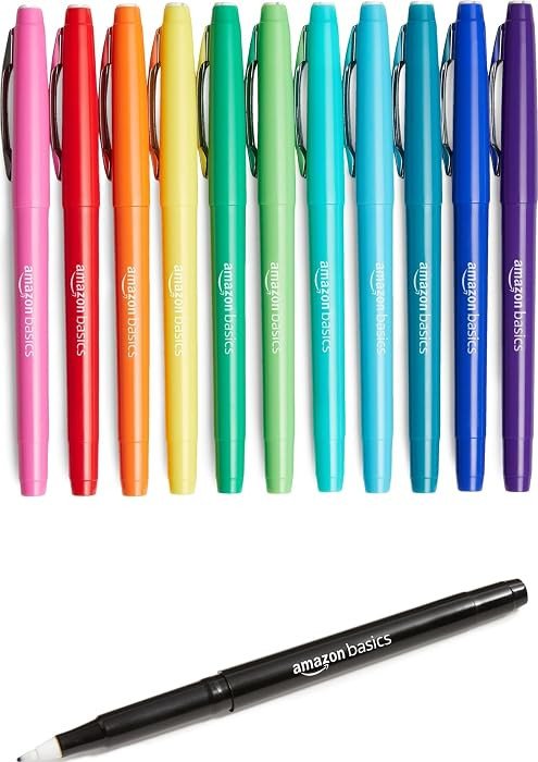 Amazon Basics Felt Tip Marker Pens, Assorted Colors, for Art Projects, Writing, Drawing, and Jour... | Amazon (US)