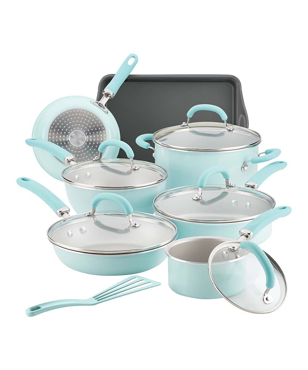 Rachael Ray Cookware Sets Light - Light Blue Create Delicious Aluminum Nonstick 13-Piece Cookware Se | Zulily