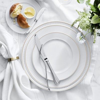 Pillivuyt Plisse Gold Porcelain Dinnerware Collection | Williams-Sonoma