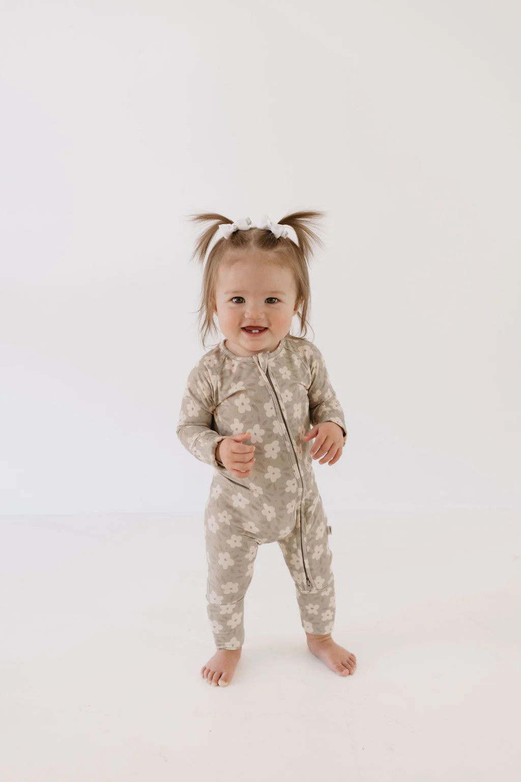 Bamboo Zip Pajamas | French Gray Floral | Forever French