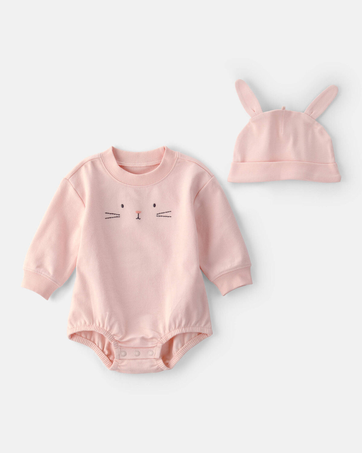 Baby Girl Bunny Bubble Romper & Hat Set - Pink | Carter's Inc