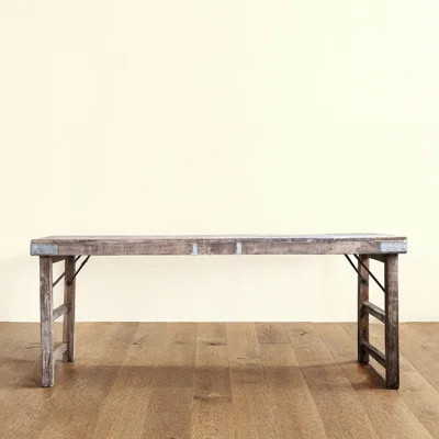 Reclaimed Wood and Tin Patch Folding Table | Wayfair North America