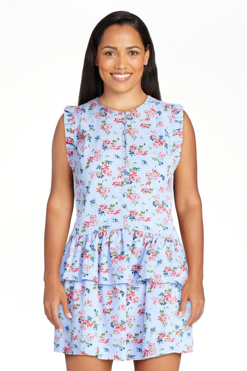 Free Assembly Women's Button Front Cotton Mini Dress with Flutter Sleeves, Sizes XS-XXL | Walmart (US)
