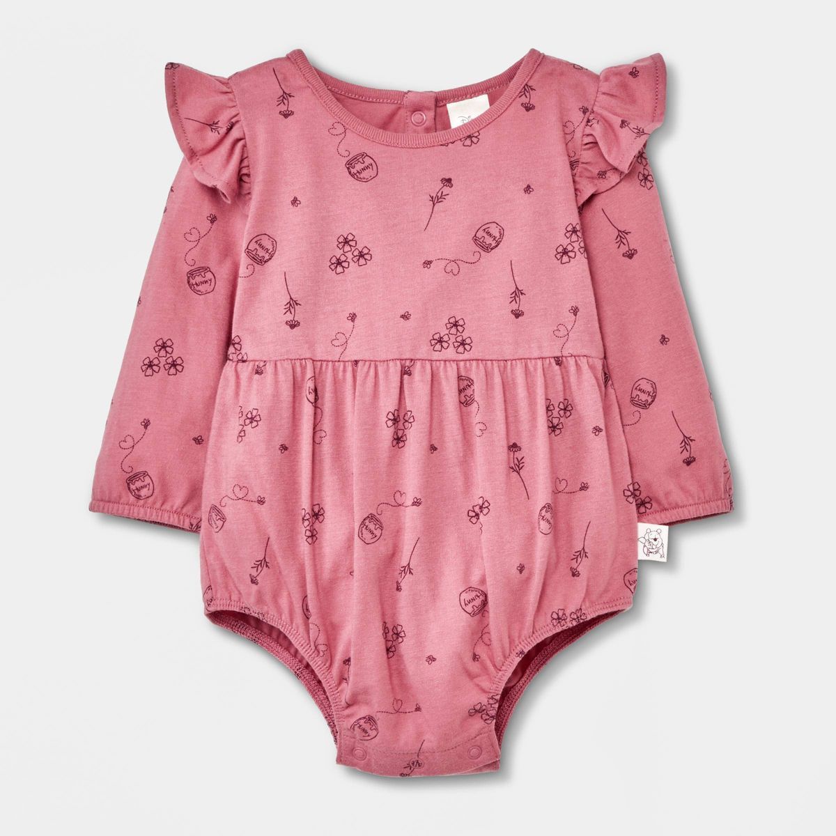 Baby Girls' Disney Winnie the Pooh Printed Bodysuit - Pink | Target