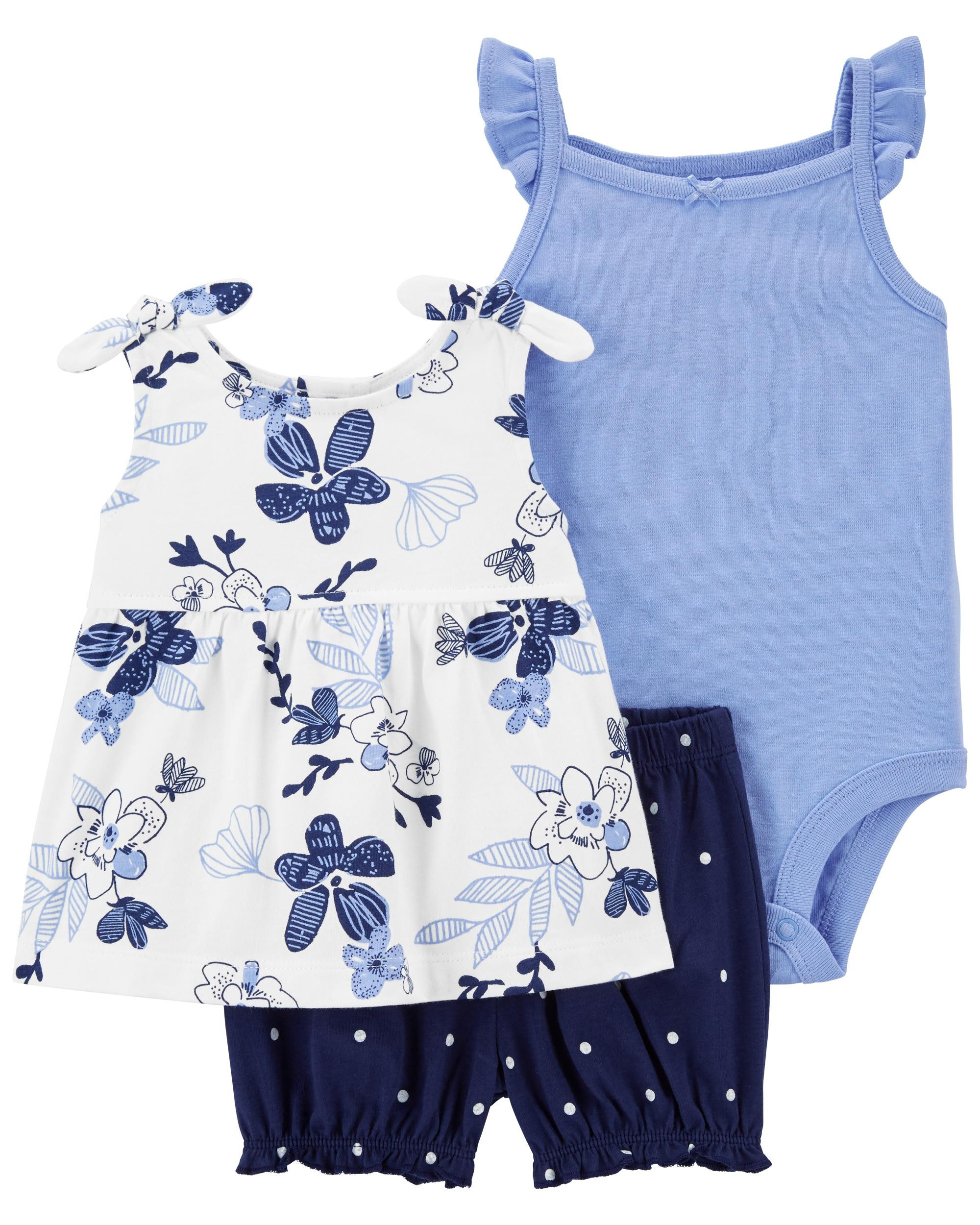 3-Piece Floral Little Short Set | Carter's